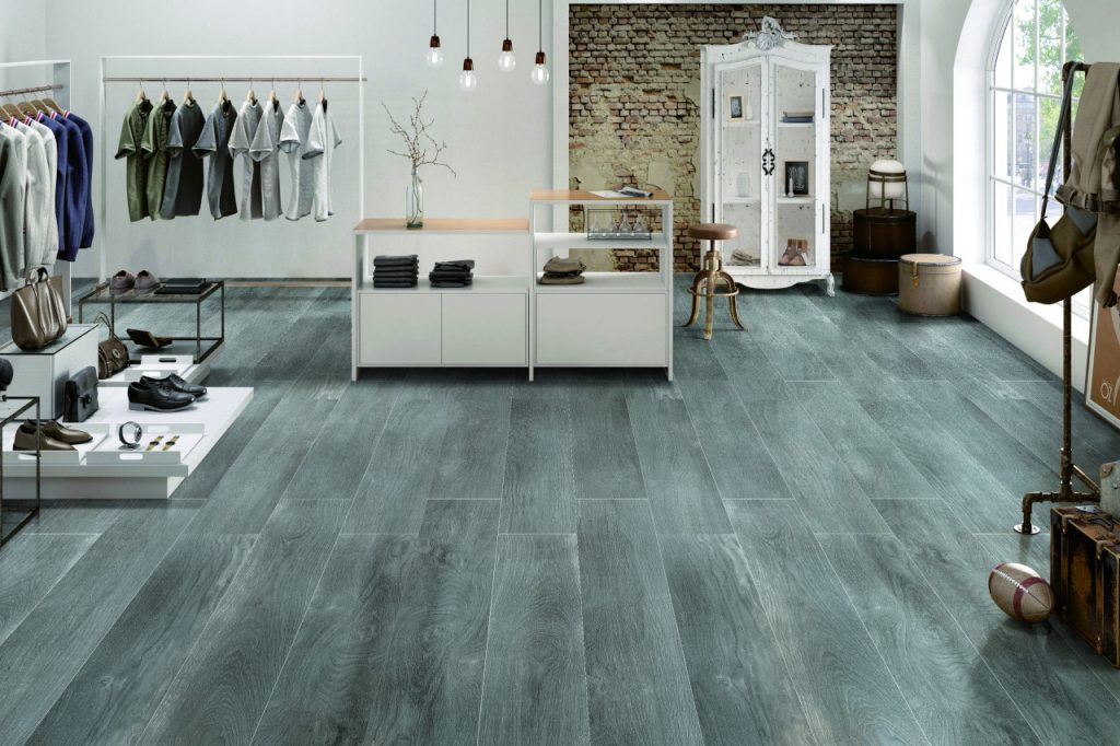 Grey Wood Tile Shop Flooring